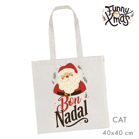 Bolsa de Tela Tote Bon Nadal Català