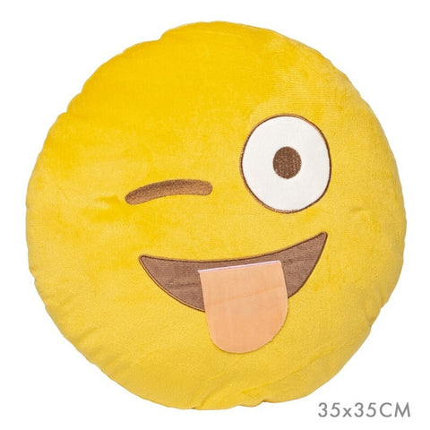 Cojín Emogi Sonriente Guiño y Lengua 35x35cm