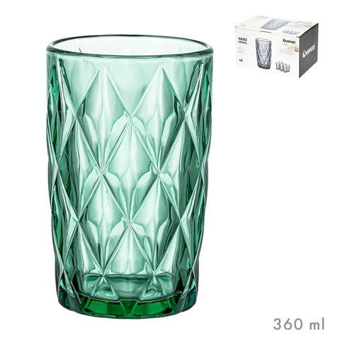 Pack 6 Gots Vidre 360ml Verd Diamond Collection