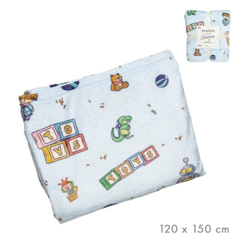 Manta Polar 120x150cm Dino Toys Azul