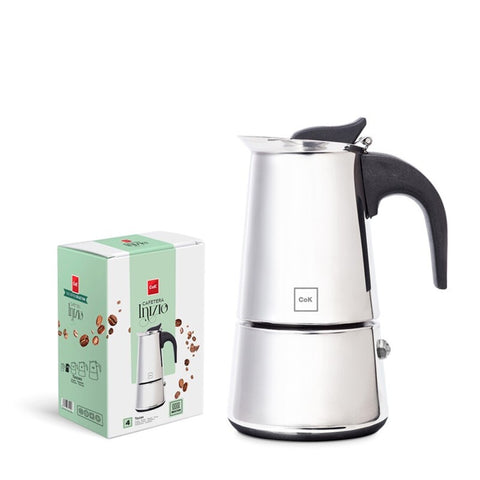 Cafetera Inducción 4 Tazas Inoxidable ''Inizio''