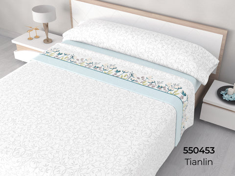 Juego de Sábanas Franela Tianlin Cama 150cm azul