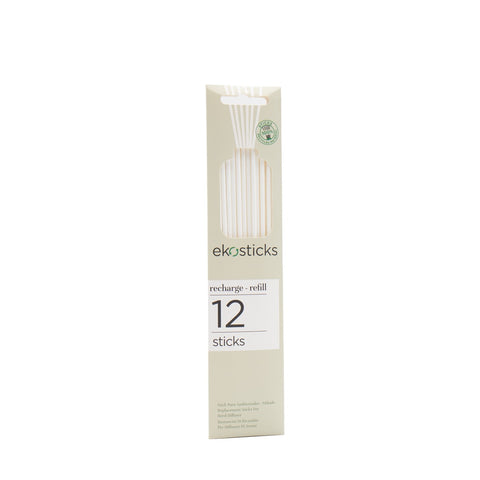 Estuche 12 Sticks Fibra Blanco 20,5cm Ekostick