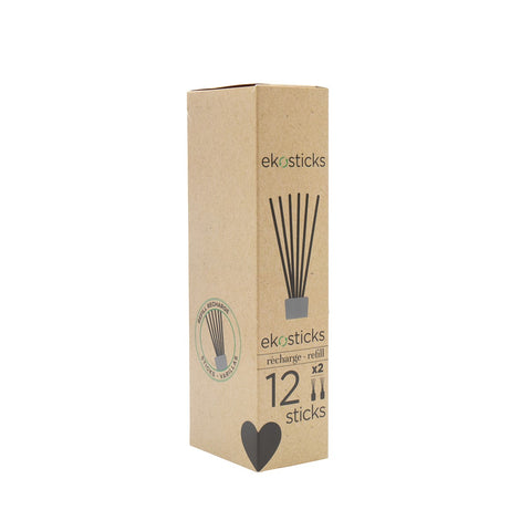Estuche 12 Sticks Fibra Blanco 20,5cm Ekostick