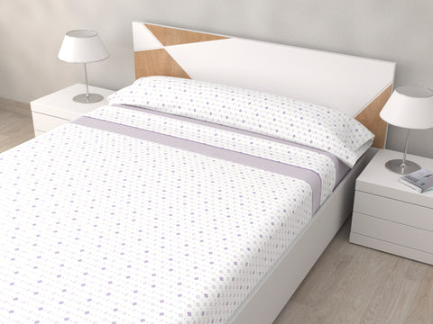 Juego de Sábanas cama 150cm Microfibra Lince Emma Malva