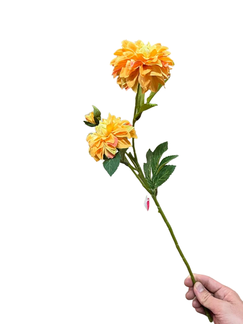 Rama Flor Zinnia Mini Amarillo 53cm