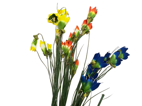 Flor rama 85cm en Azul Naranja o Amarillo