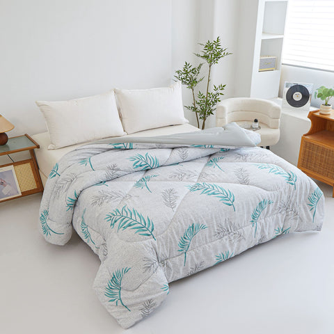 Edredón Estampado 90cm (180x240cm) Hojas Claro