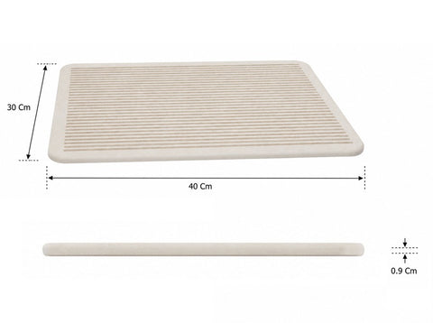 Alfombrilla de Secado Diatomita 40x30x0,9cm Beige Multiusos Cocina/Baño