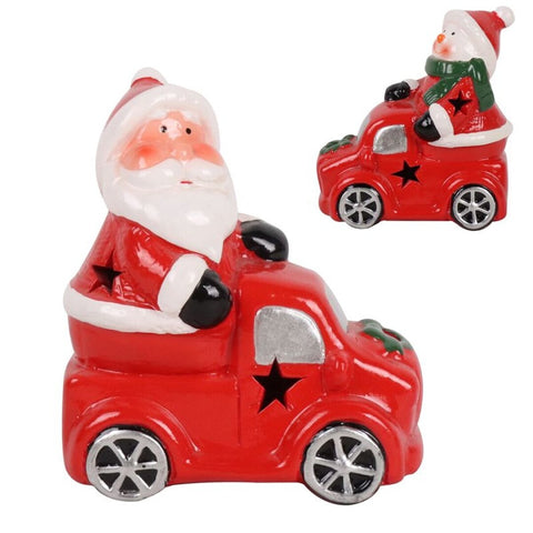 Figura Coche Navidad 2xLR44 10x7x11cm