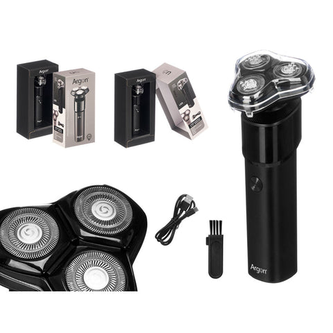 Afeitadora 3 Cabezales Forma Negra 500MAH USB Argón