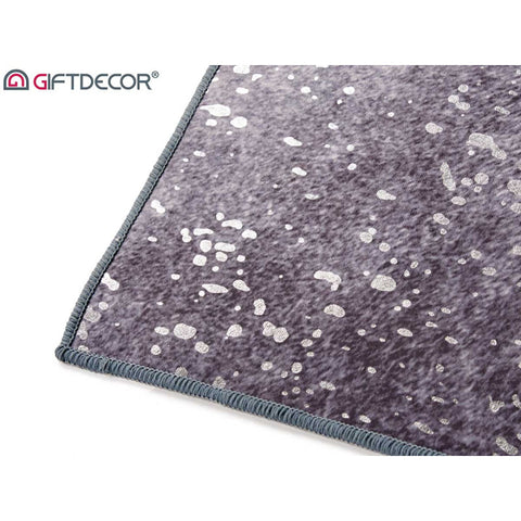 Alfombra Gris 100x150cm con Manchas Plateadas