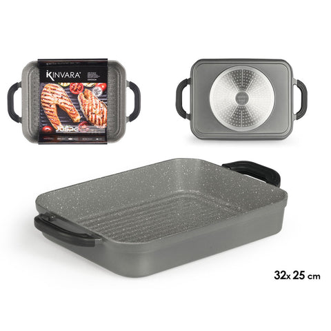 Asador Gris 32x25cm Hondo Aluminio Inducción