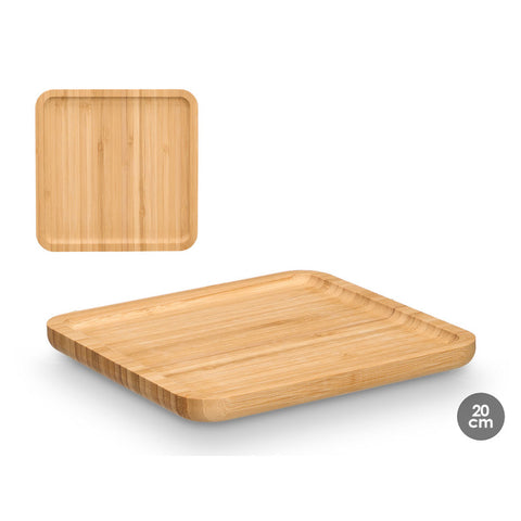 Safata Quadrada Bambu 20x20cm