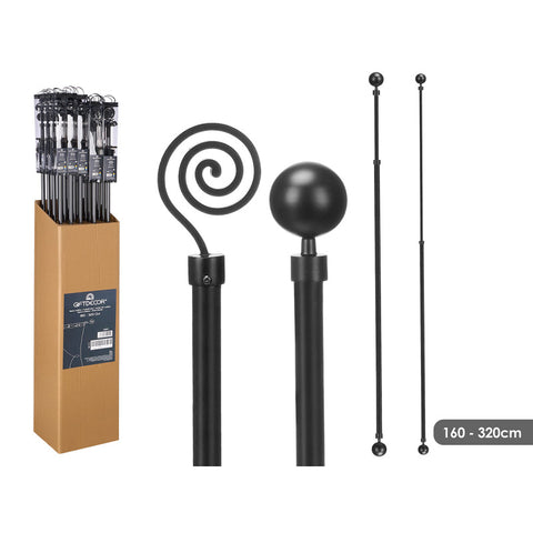 Barra de Cortina Surt 2 160-320cm Negro