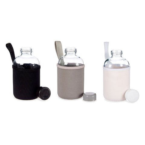 Botella Cristal Neopreno 600ml (color aleatorio)