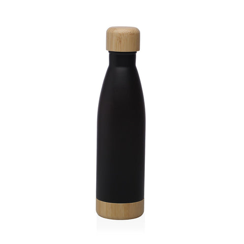 Botella Termo 500ml Acero Inoxidable Negra Mate
