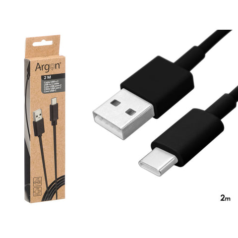 Cable USB a C Negro 2m