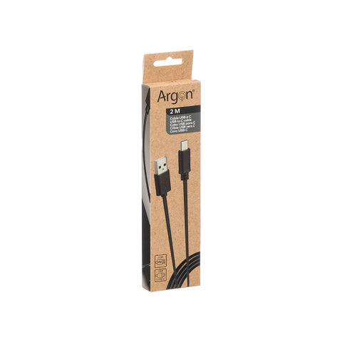 Cable USB a C Negro 2m