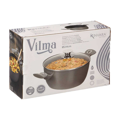Cacerola Inducción 24cm Forjado Gris Vilma