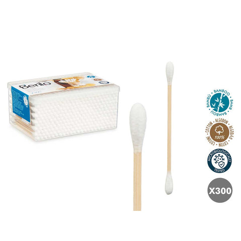 Caja 300 Bastoncillos Oidos Bambú