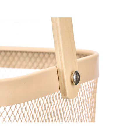 Cesta Cuadrada Asa Bambú Beige 26x26x17.5cm