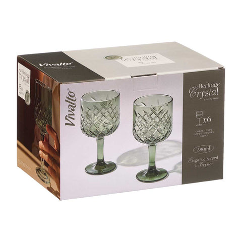 Pack 6 Copas Troqueladas 380ml Verde