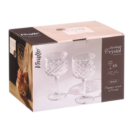 Pack 6 Copas Troqueladas 480ml Transparente