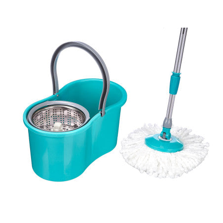 Cubo 8l Escurridor Giratorio Fregona Metal