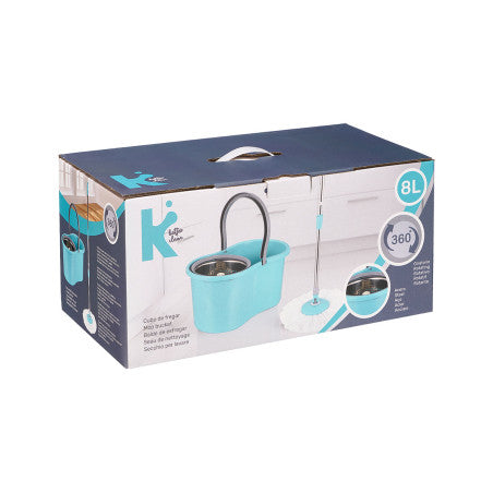 Cubo 8l Escurridor Giratorio Fregona Metal