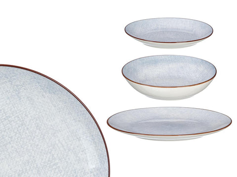 Vajilla 12 Piezas Porcelana Gris