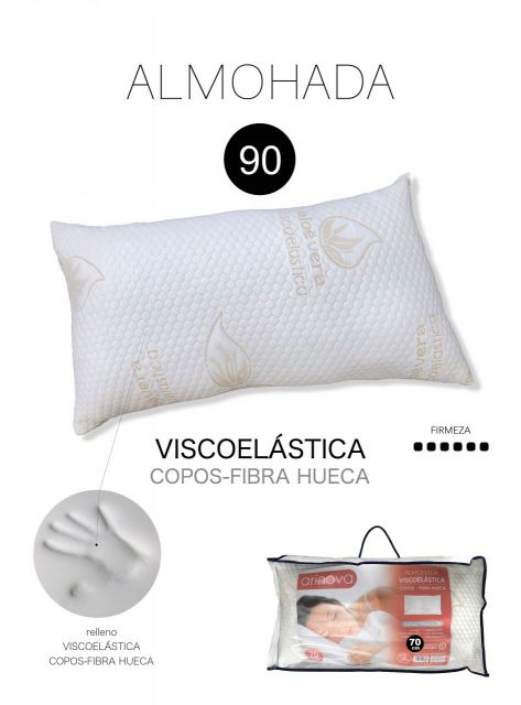 Almohada Viscoelástica 90cm Copos-Fibra Hueca Aloe Vera