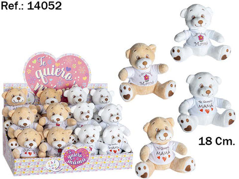 Oso Camiseta Te Quiero Mama 18cm