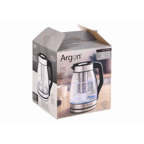 Hervidor Acero Borosilicato Led 1,5 Litros Argón