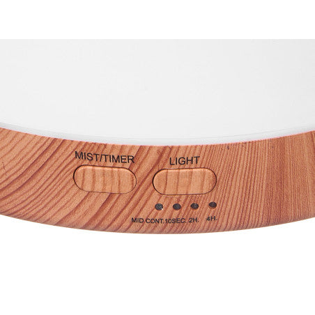 Humidificador Base Acabado de Madera LED