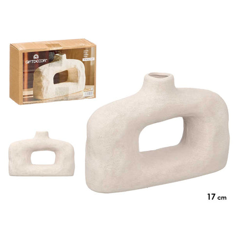 Jarrón Sahara Moderno Agujero Blanco 17cm