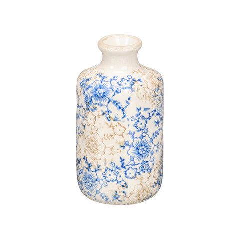 Jarrón Nonna Botella Azul Beige 20,5cm
