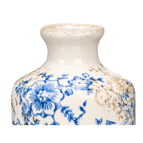 Jarrón Nonna Botella Azul Beige 20,5cm