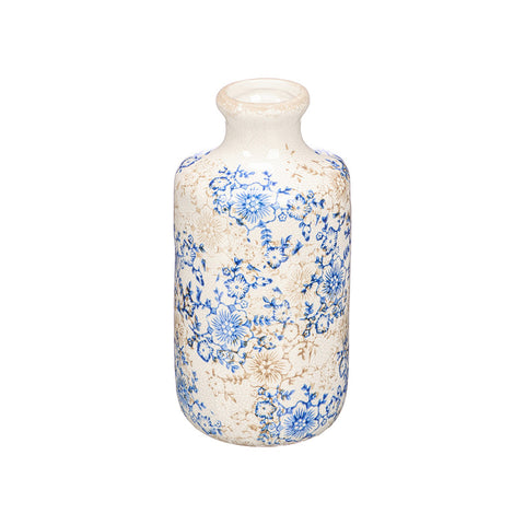 Jarrón Nonna Botella Azul Beige 27cm