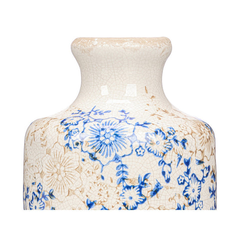 Jarrón Nonna Botella Azul Beige 27cm
