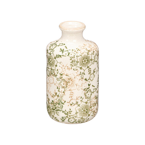 Jarrón Nonna Botella Verde Beige 20,5cm