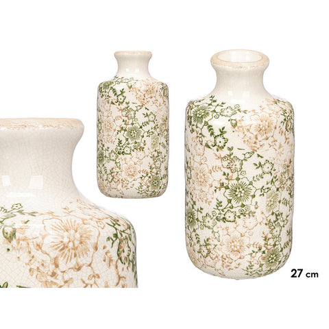 Jarrón Nonna Botella Verde Beige 27cm