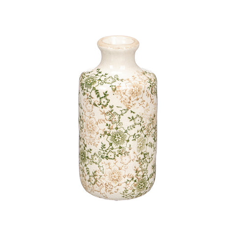 Jarrón Nonna Botella Verde Beige 27cm