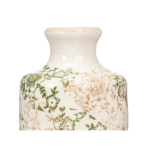 Jarrón Nonna Botella Verde Beige 27cm