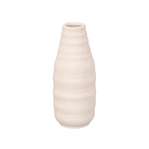 Jarrón Sahara Botella Rayas Blanco 36cm