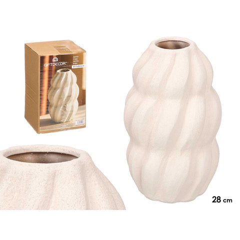 Jarrón Sahara Espiral Blanco 28cm