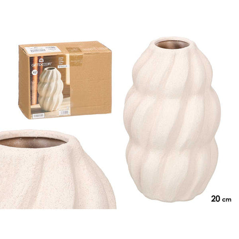 Jarrón Sahara Espiral Blanco 20cm