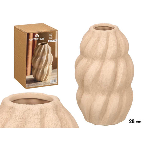 Jarrón Sahara Espiral Tierra 28cm