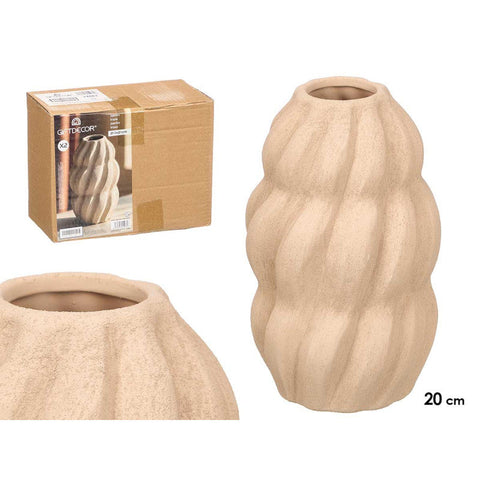 Jarrón Sahara Espiral Tierra 20cm