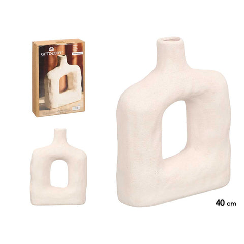 Jarrón Sahara Moderno Agujero Blanco 40cm